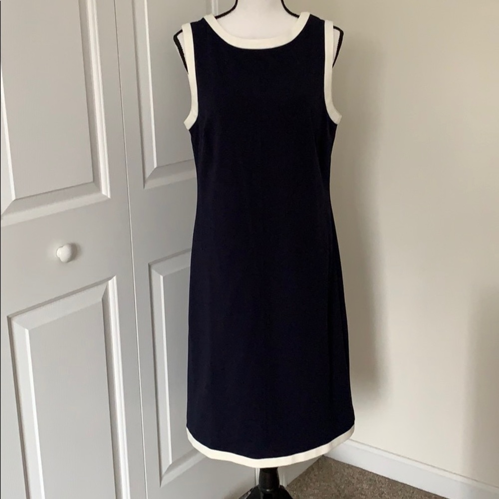 Talbots Navy Sleeveless Dress Size 10 Like New